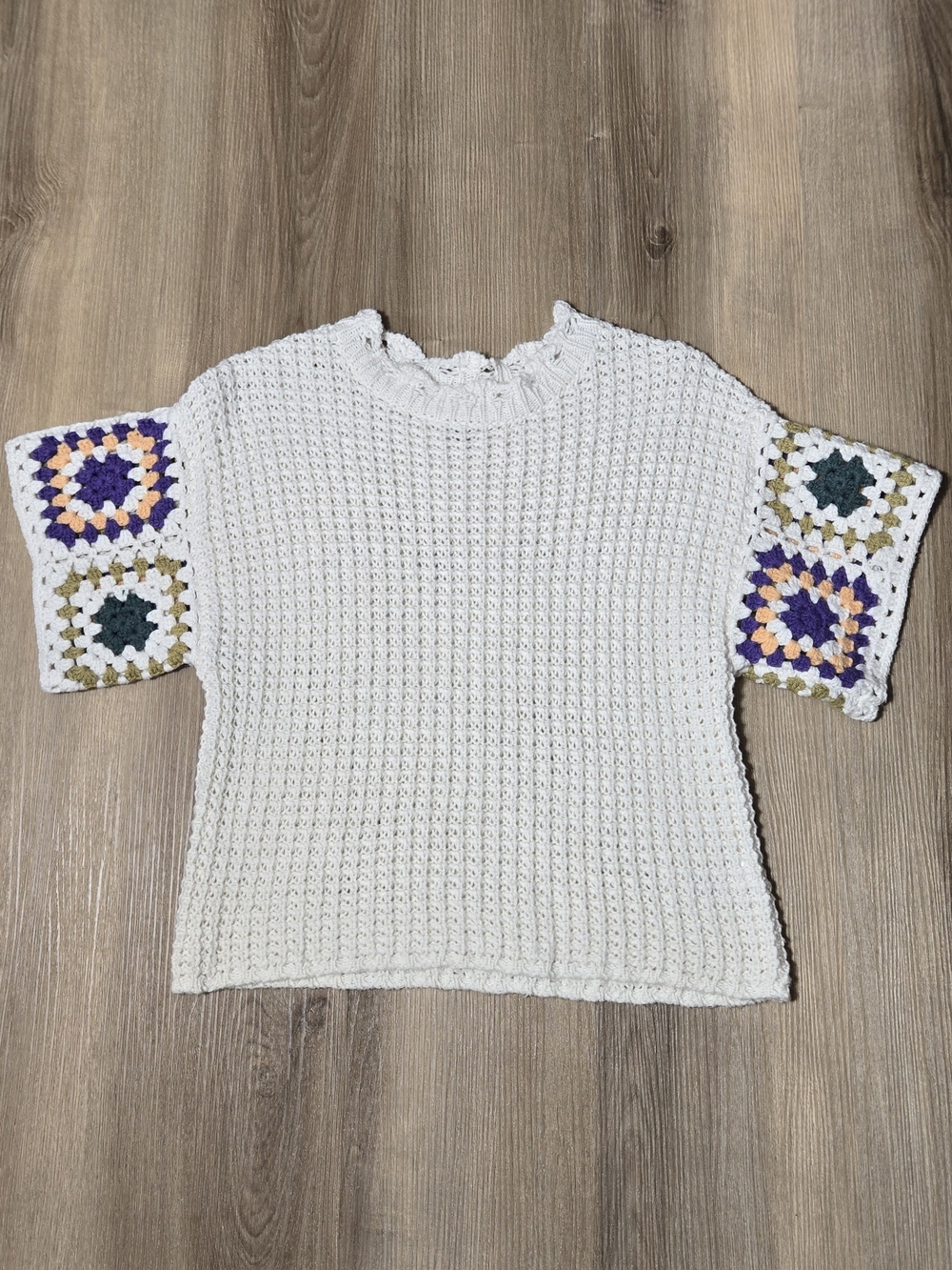Universal Thread Cream Open-Knit Scoop Neck Sweater